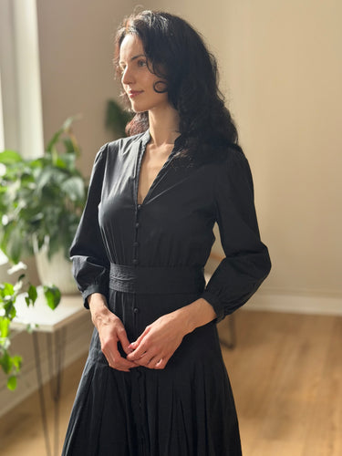 Veronica Beard Black Tiered Maxi Dress, 0