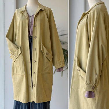 Madewell Chartreuse Button Up Long Shirt Jacket, Medium