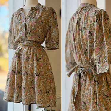 ba&sh Jasmine Banana Leaf Print Shirt Dress, Small