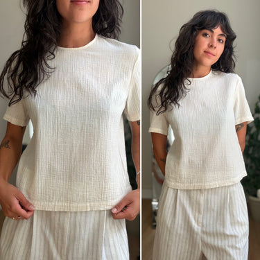 Atelier Delphine NWT Cream textured Blouse, Small