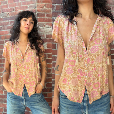 Spell & The Gypsy Pink Floral Blouse, Medium