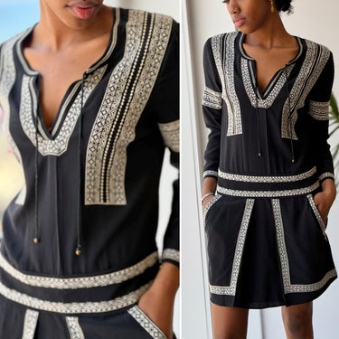 Veronica Beard NWT Ignacio Embroidered Dress in Black, 0