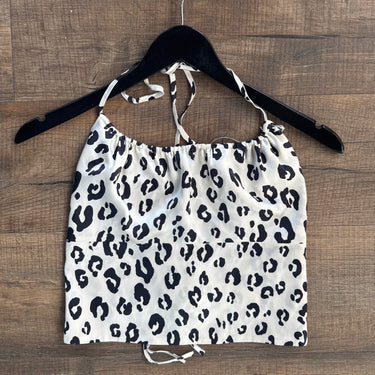 Reformation NWT B&W Leopard Tie Back Top, Medium