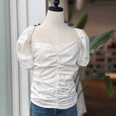 Reformation Ivory Puff Sleeve Top, 22