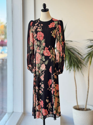 Reformation Black Floral Dress, 4