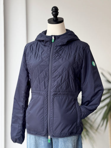 Save The Duck Feba Navy Hooded Light Down Jacket, Small