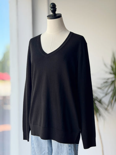 WoolX Francesca Black Sweater, Medium
