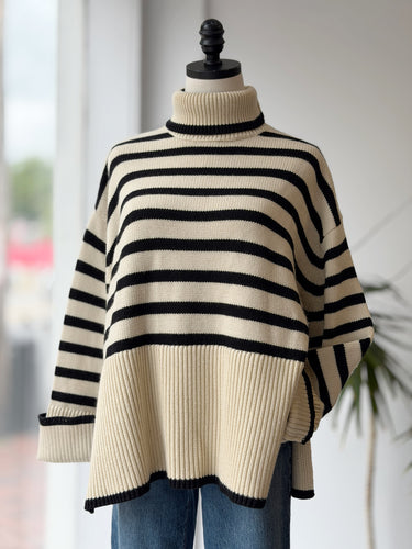 Toteme Signature Stripe Turtleneck Sweater, XSmall