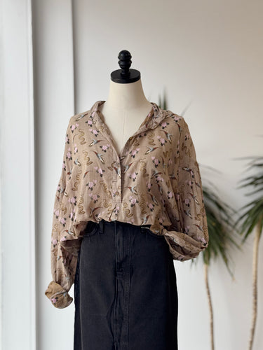 Nanushka Snake & Hummingbird Blouse, Medium