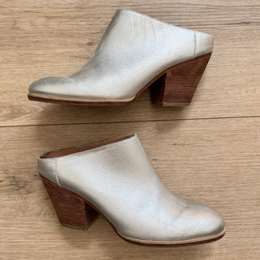 Rachel Comey Silver Heeled Mules, 9