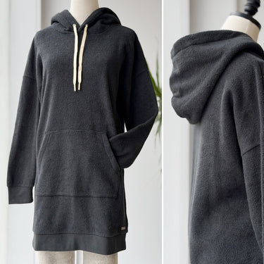 Outerknown Charcoal Terrycloth Hoodie Tunic, XSmall