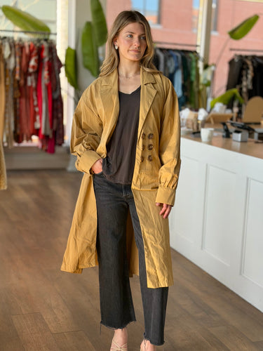 The Lulo Project NWT Gautape Trench Coat in Camel, XLarge
