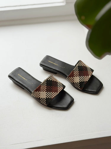Intentionally Blank Anita Sandals in Brown & Black Colorway, 38