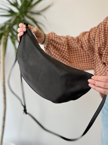 Rough & Tumble Large Luna Bag in Nero