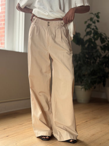 Madewell Ecru Pleated Pants, 2