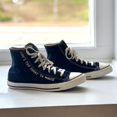 Converse Navy Life's Too Short To Waste Sneakers, W's 10