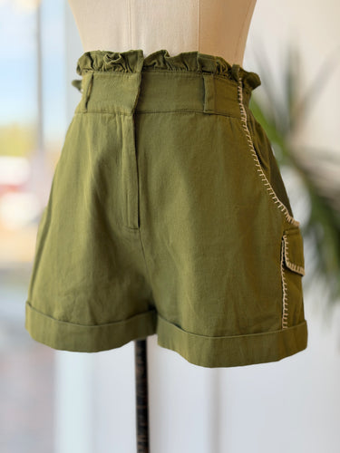 Cleobella NWT Emeric Shorts in Cypress Green, Small