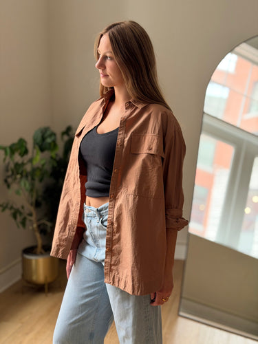 Apiece Apart Camel Oversized Shacket, Small
