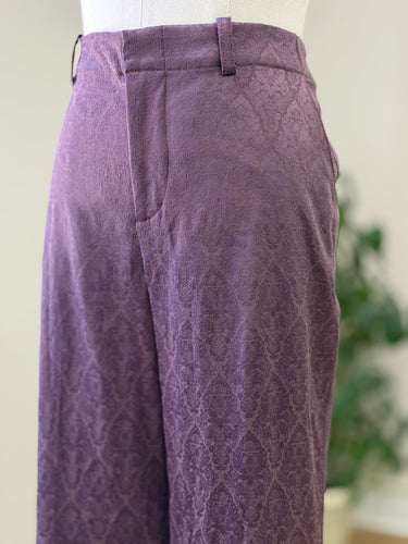 Anthropologie Purple jacquard Pants, 8