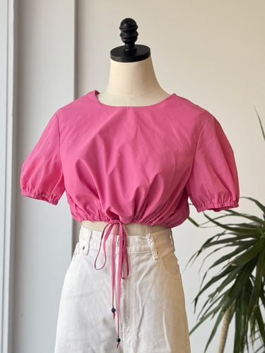 Staud Prato Pink Crop Top, Medium