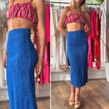 Apiece Apart Suenos Smock Skirt in Cobalt Blue, Small