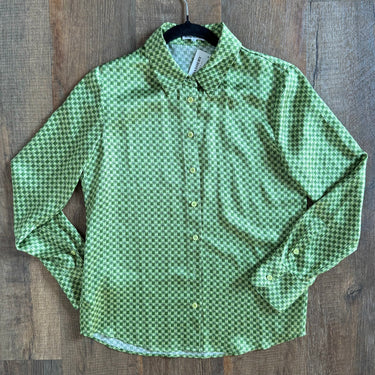 Reformation Green Silk Button Up, Small