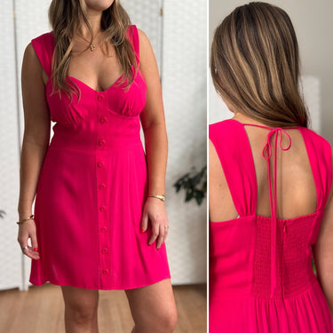 Reformation Hot Pink Sweetheart Mini Dress AS IS, 10