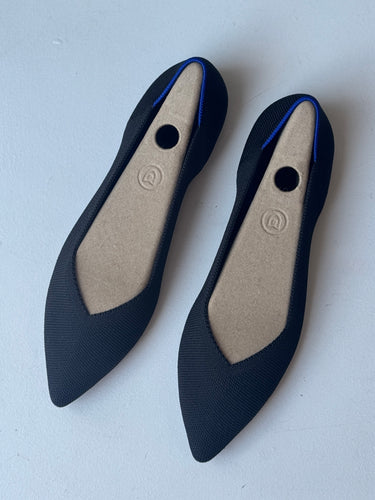 Rothy's Black Pointed Flats, 8.5