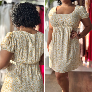 Reformation Marigold Floral Mini Babydoll Dress, XLarge