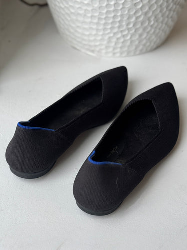 Rothys AS IS Black Point Flats, 9.5