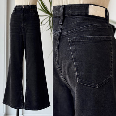Re/Done High Rise Wide Leg Jeans in Black, 29