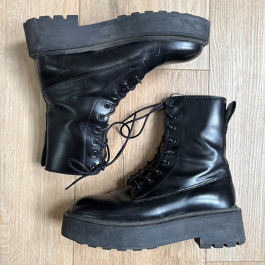 & Other Stories Black Platform Lace Up Boots, 38