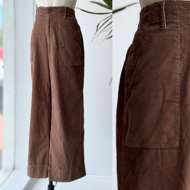 Velvet Brown Wide Leg Micro Corduroy Pants, 10