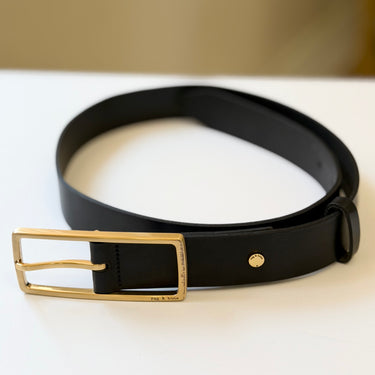 Rag & Bone Black Leather Belt- as is, minor wear to buckle, Small