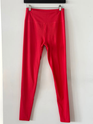 Girlfriend Collective Red Ribbed Leggings, Medium