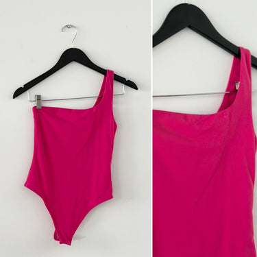 Babaton Pink One Shoulder Bodysuit, Small