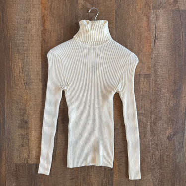 Giu Giu Ivory LS Knit Turtleneck , Large