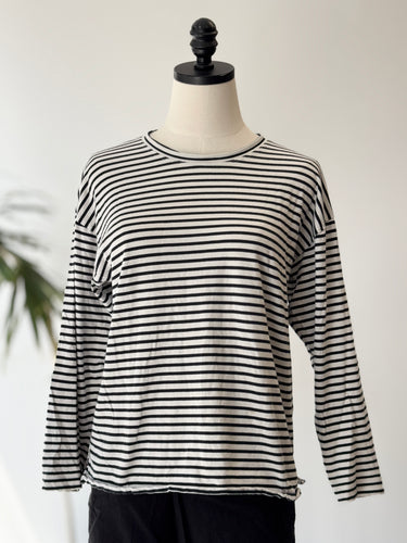 AYR Black & White Stripe Top, Small