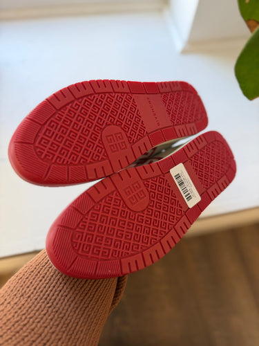 Givenchy G4 Low Sneakers in White/Red, Men's 43