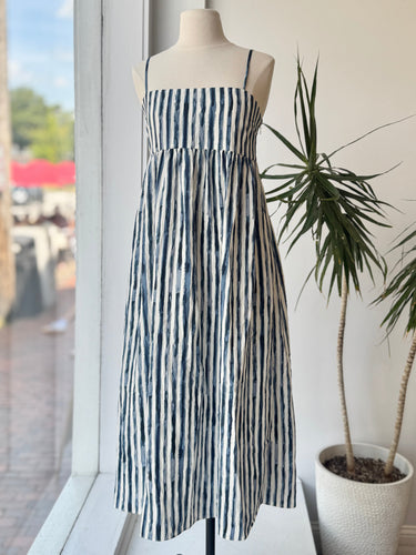 Vince Painterly Stripe Midi Dress, 0