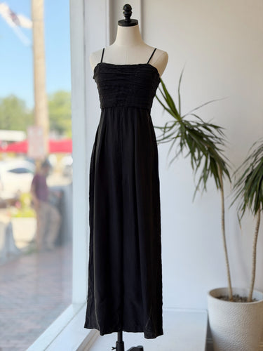 Madewell NWT Ruched Crop Black Jumpsuit, 4