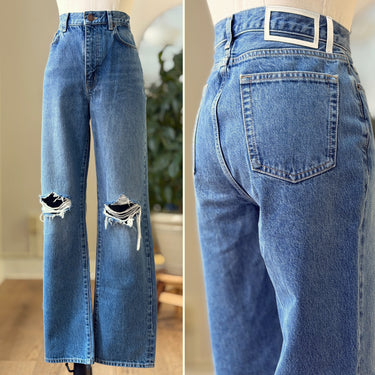 La Ligne Distressed Knee Straight Jeans, 27