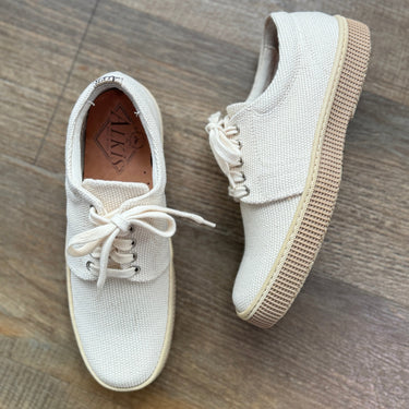 ALKIS Ecru Woven Canvas Sneakers, 40