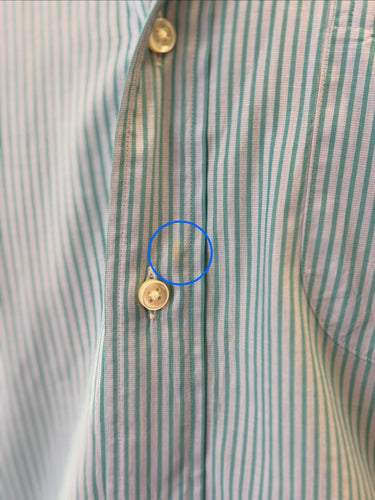 Sid Mashburn Cotton Stripe Button Down Shirt As Is Minor Stains, Mens Large