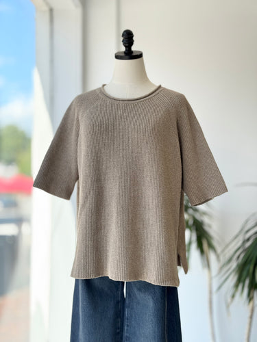 Cordera Bateau Neckline Sweater in Brown, M/L