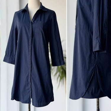Cuyana Navy Shirt Dress, Small