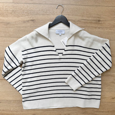 La Ligne Striped V Neck Sweater, Small