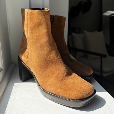 By Far Ellen Suede Zip Booties, 41