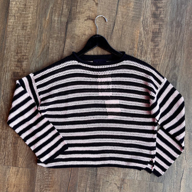 Atelier Delphine Pink & Black Stripe Sweater , XSmall