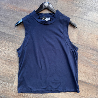 Perfect White Tee Navy Muscle Tank, Large